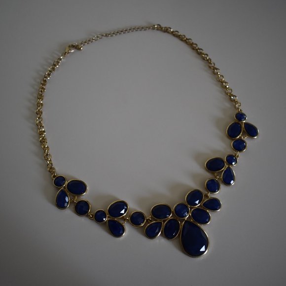 JCrew Gold & Blue Statement Necklace | Excellent Condition - Picture 4 of 4